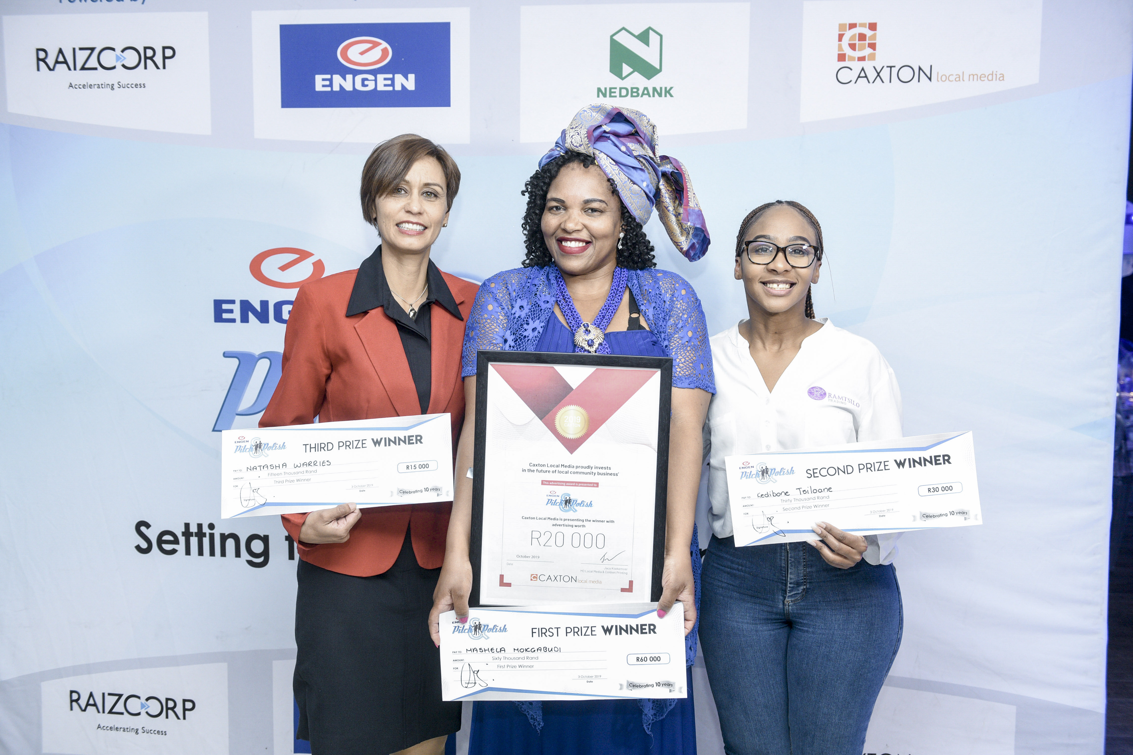 the three winners of the engen competition