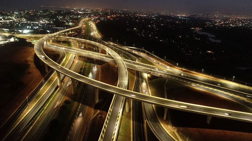 A highway at night