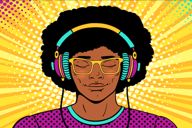 animation of guy wearing headphones