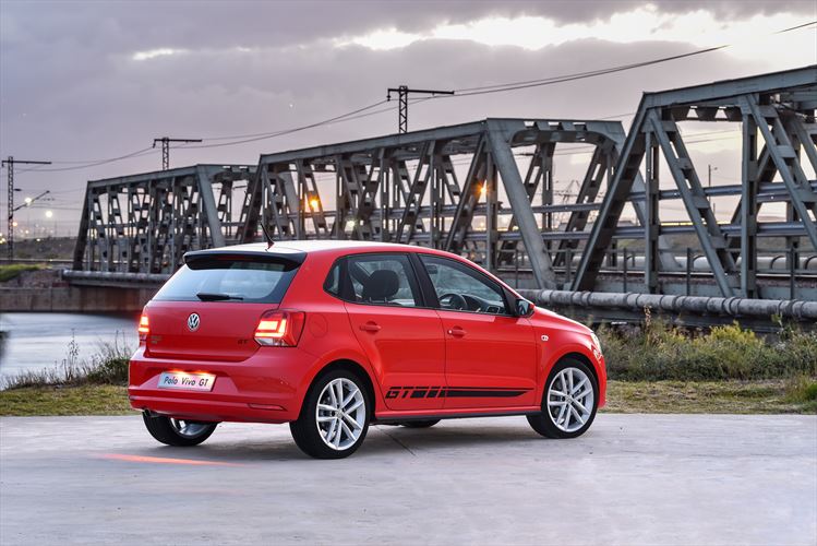 a red volkswagon car