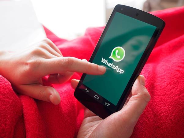 android phone displaying WhatsApp icon