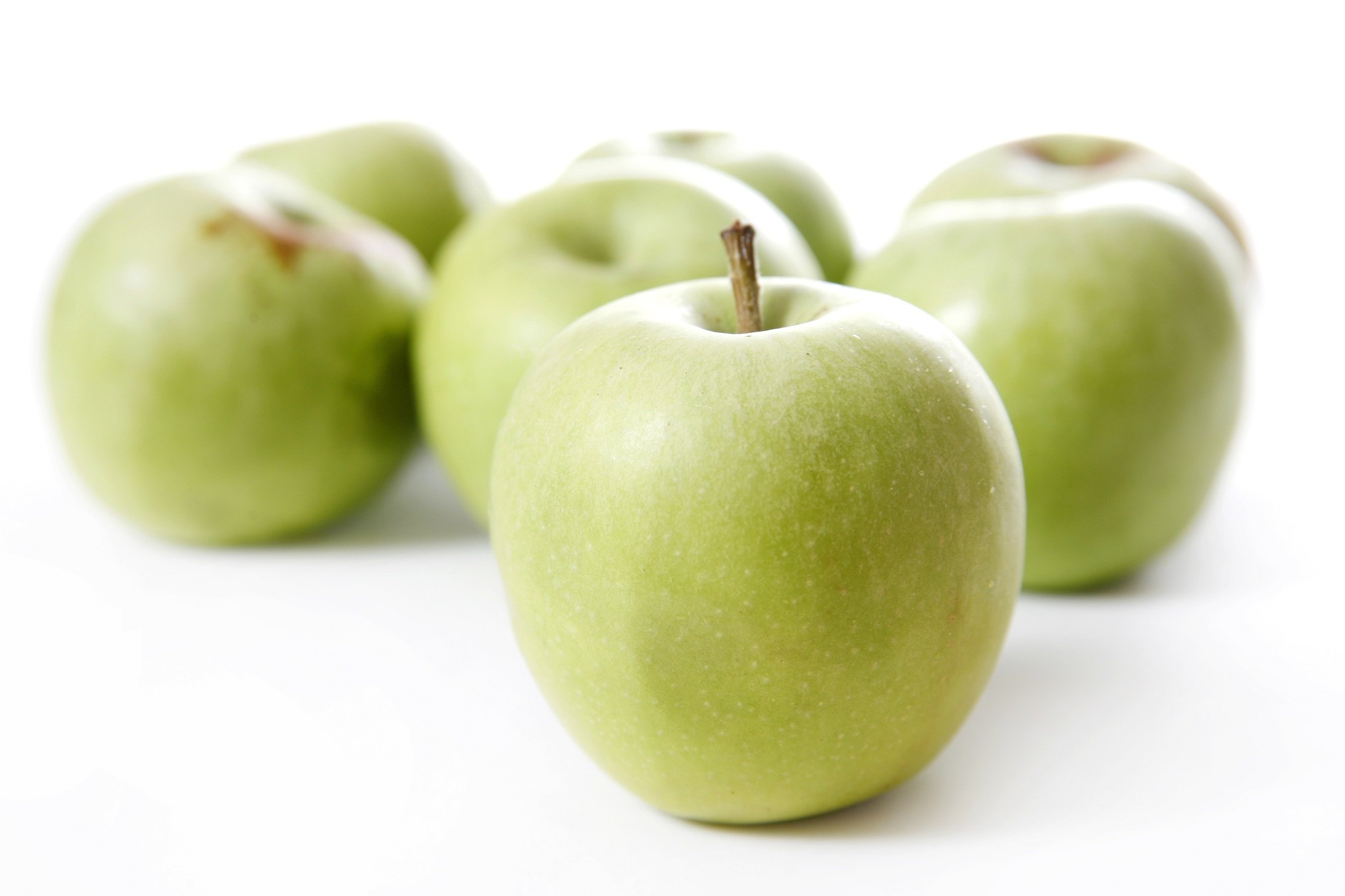 Stack of apples isolated on white background