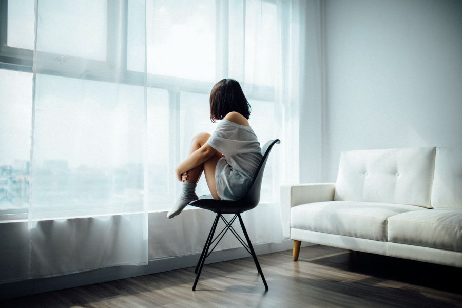 Girl sitting on chair