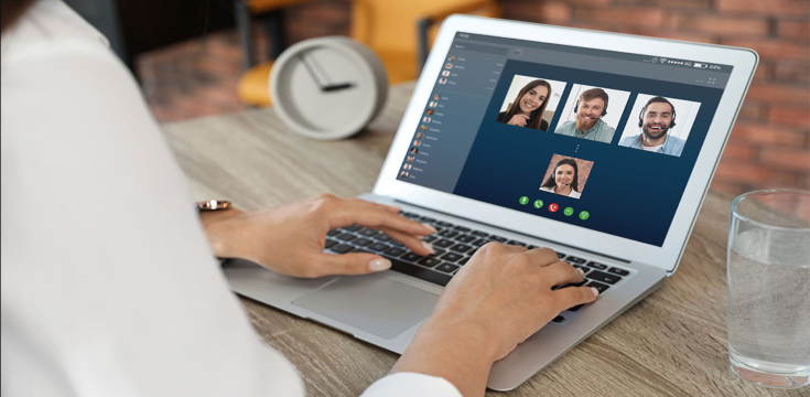 a women's hands on a laptop