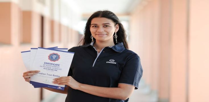 Lindiwe Trout-Naidoo scooped 8 distinctions and took joint second place in the Engen Maths and Science programme (002)
