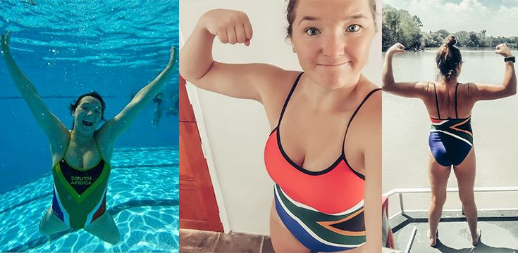 Brave young swimmer, Christine Roos