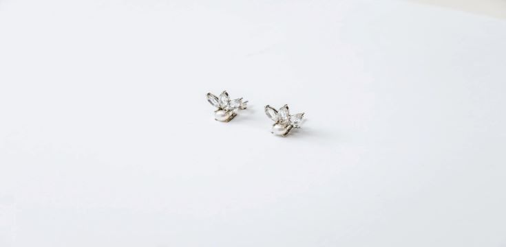 The Pearl Lotus Studs in Silver