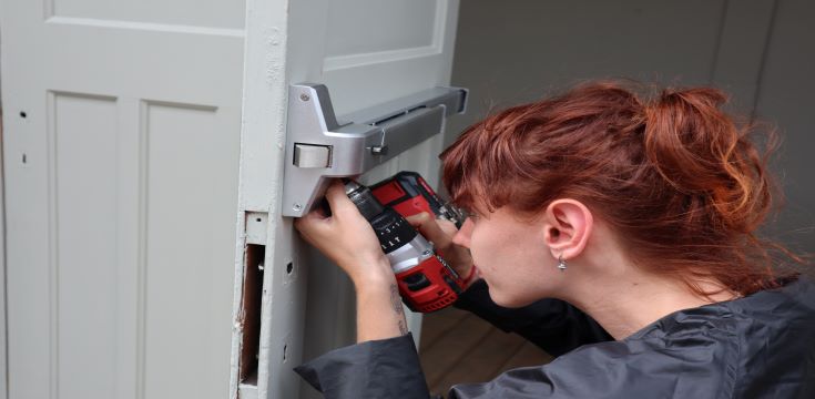 Woman using tools