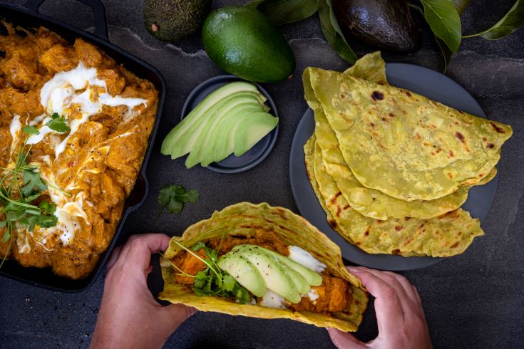 Chicken Curry with Avo Roti
