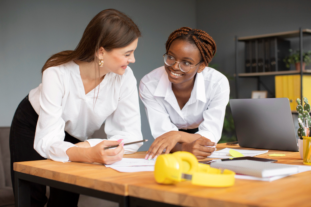 beautiful-women-working-together-startup-company