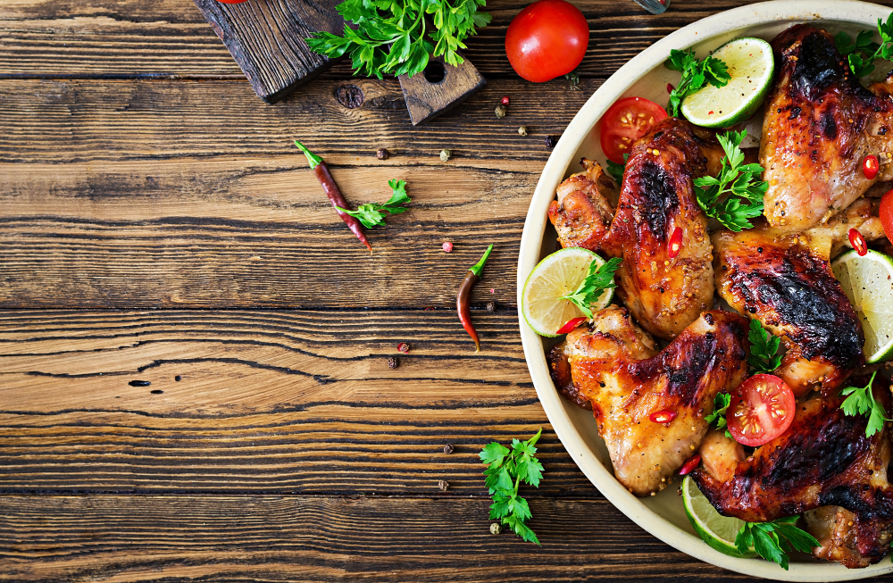 chicken-wings-barbecue-sweetly-sour-sauce-picnic-summer-menu-tasty-food-top-view-flat-lay
